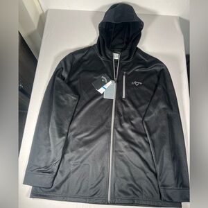 Callaway Full-Zip Hooded Sweater Men’s XL Jacket Pullover Black & Grey NWT